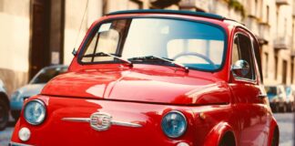 closeup photo of red car
