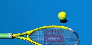 yellow Wilson tennis racket