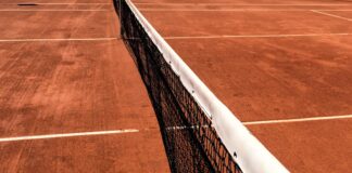 black and white tennis net