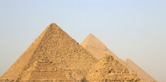 landscape photography of pyramid