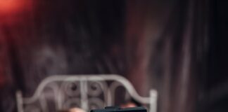 person holding black corded headphones