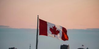 waving Canada flag