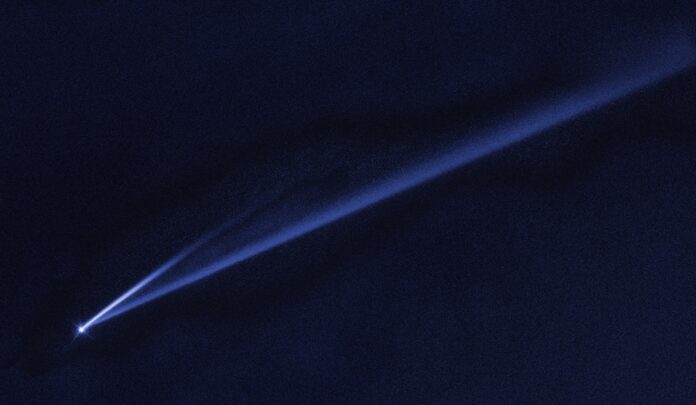 a light emitting from the top of a dark object