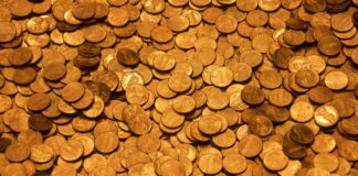 brown round coins on brown wooden surface