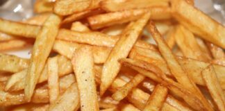 potato fries on white ceramic plate