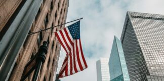 low angle photo of flag of U.S.A