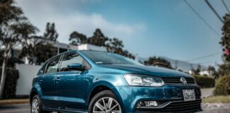 blue Volkswagen Polo 5-door hatchback