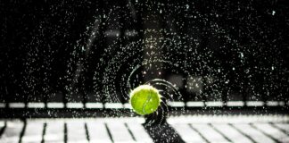 time lapse photo of tennis ball
