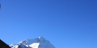 aerial photography of snow covered mountain during day