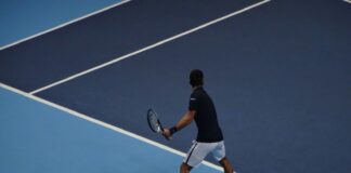 man playing tennis