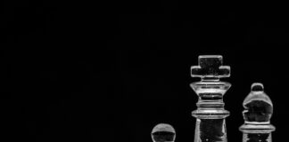 clear glass chess piece