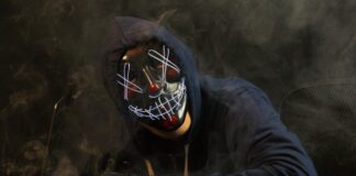 a man wearing a mask