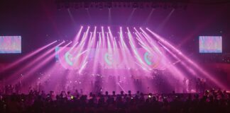people watching a concert during night time
