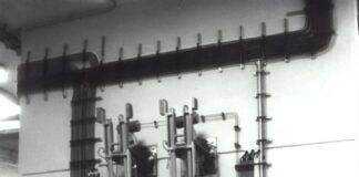 grayscale photography of laboratory
