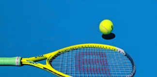 yellow Wilson tennis racket