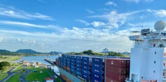 a large cargo ship in a body of water