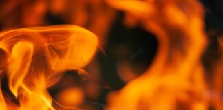 burning wood