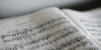 tilt selective photograph of music notes