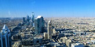 a view of a city from the top of a building