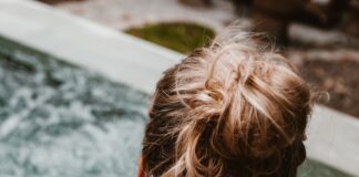 woman in hot tub