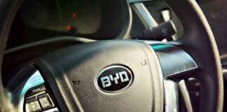 black vehicle steering wheel close-up photography