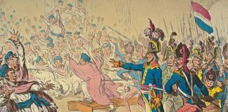 people riding horses painting on wall