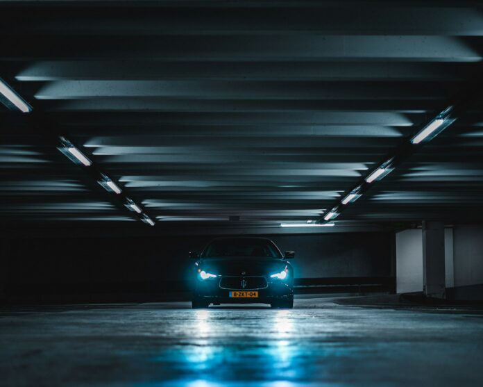 black car in a tunnel