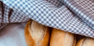 brown bread on white textile