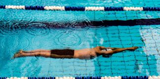 man doing swimming