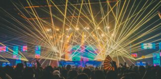 people gathering near stage