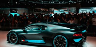 parked black supercar