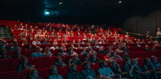 person watching movie