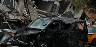 a car that is sitting in the street