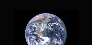 Earth with clouds above the African continent