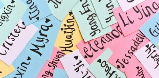 assorted-color of name cards