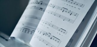 musical notes on white surface