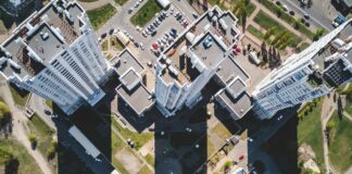 aerial view of buildings