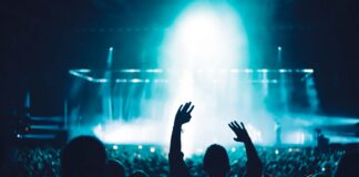 people watching concert