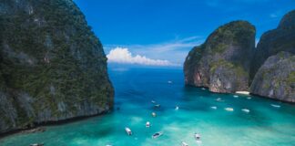 aerial photography of body of water