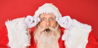 santa claus with red background