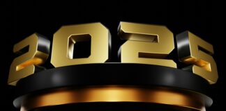 A black and gold sign with the number twenty two