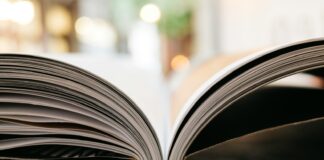 bokeh photography of open book