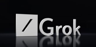 a black and white photo of the word grok