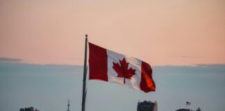 waving Canada flag