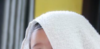 woman in white bath towel