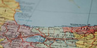 white and red map chart