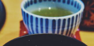 Miso soup and green tea.