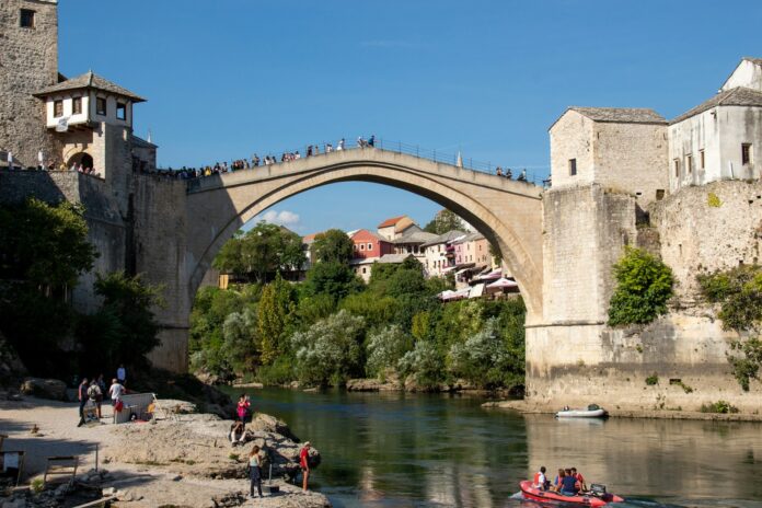 a bridge over a river