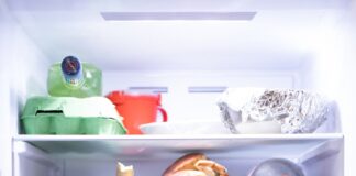 an open refrigerator filled with lots of food