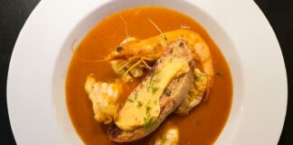 cooked food on brown ceramic plate